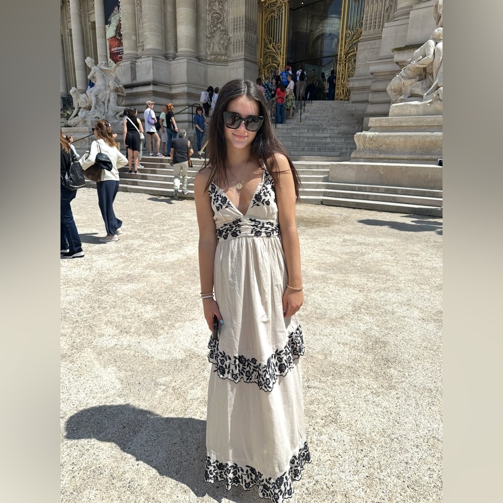 Abercrombie & Fitch Cream Tiered Ruffle Maxi Dress
